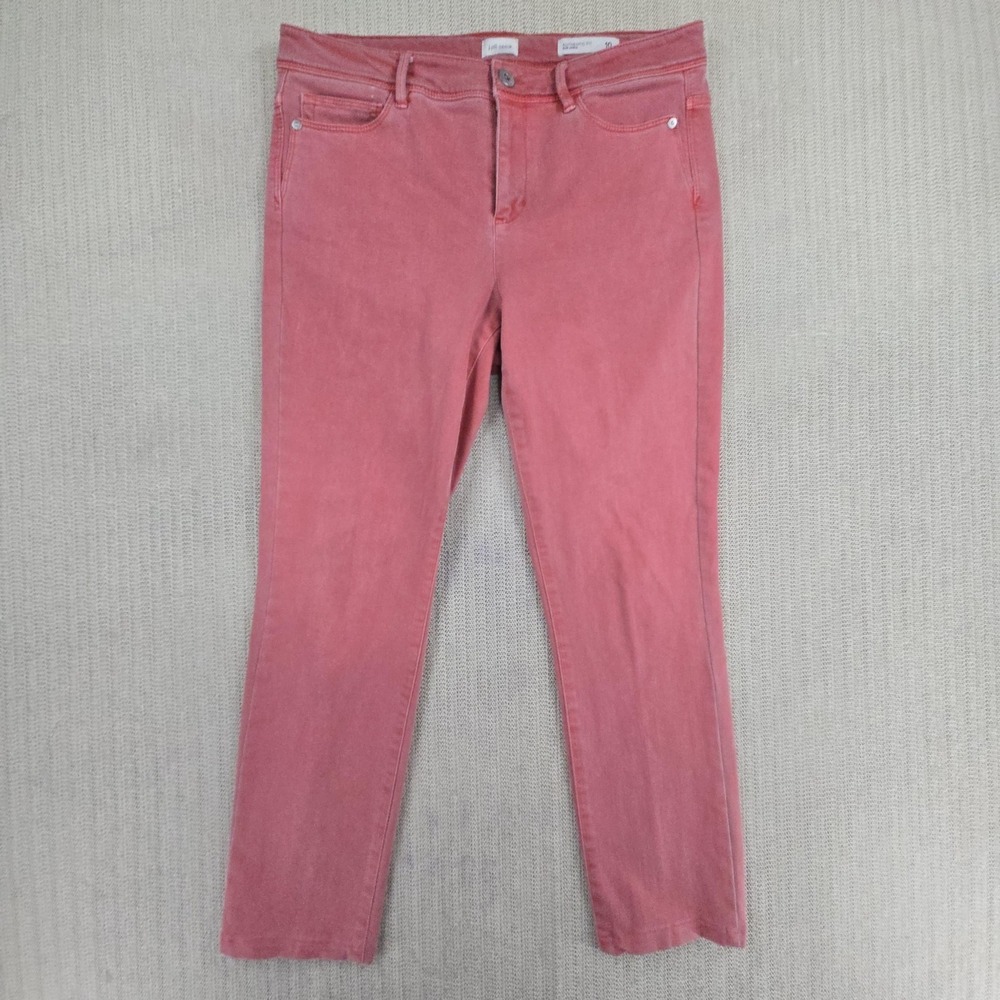 J. Jill Jeans Womens 10 Pink Authentic Fit Slim Ankle Medium Wash Denim Pants
